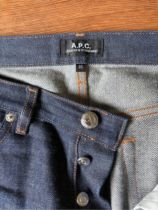 A.P.C. Denim - A.P.C. Women’s Straight Leg Indigo Jeans with Orange Stitching